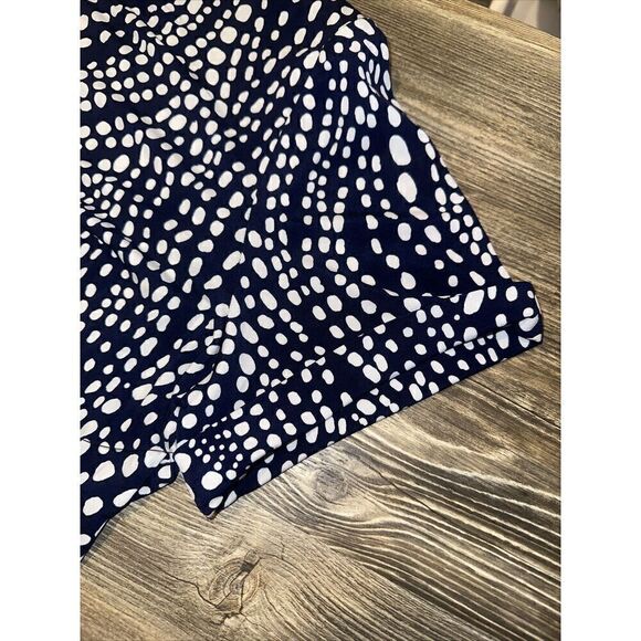 MAGGY LONDON Navy White Dot Print Cuff Sleeve Midi Dress. Size 16W. NWT. 7 - Picture 2 of 11